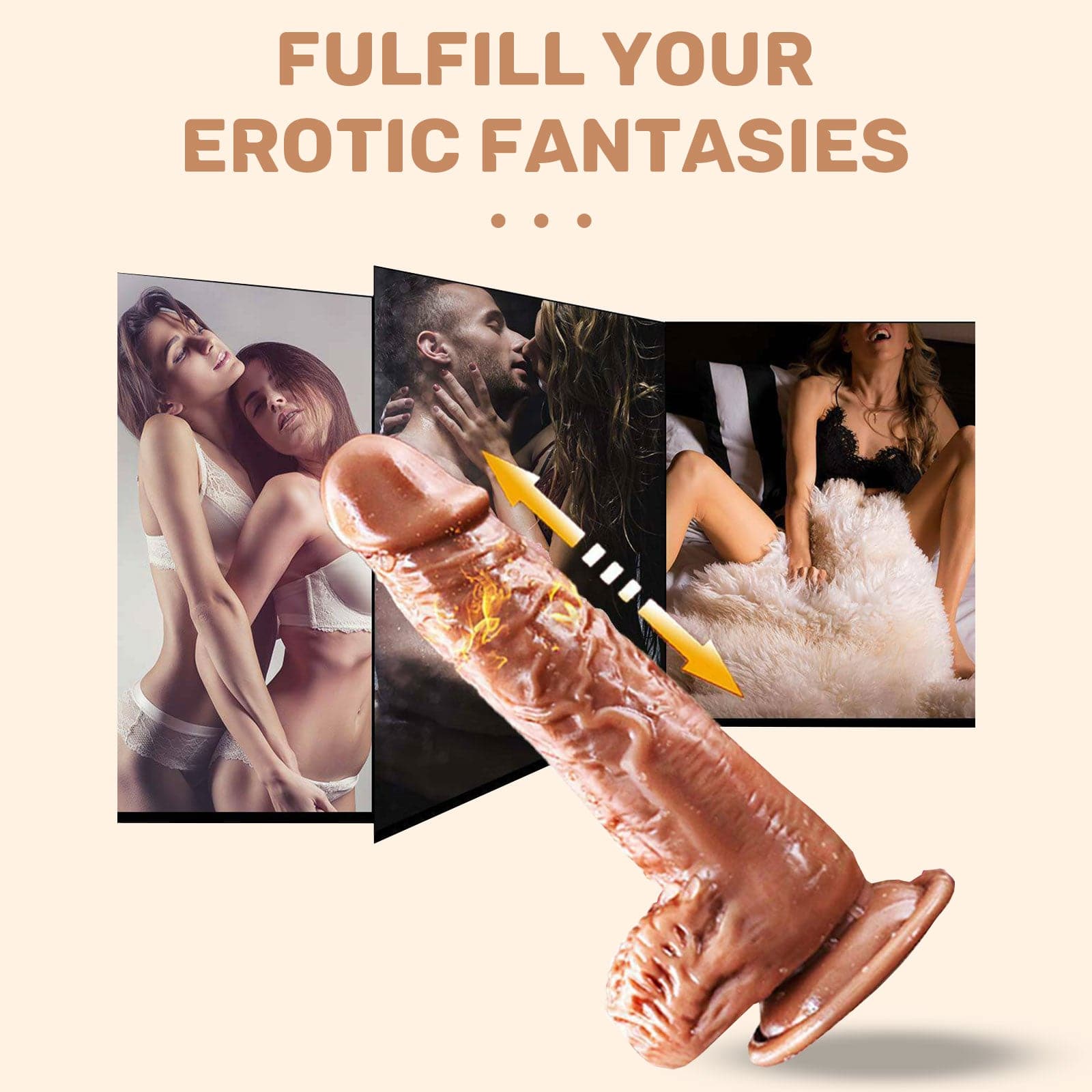 With remote control in automatic heating retractable dildo - 10 kinds of vibration