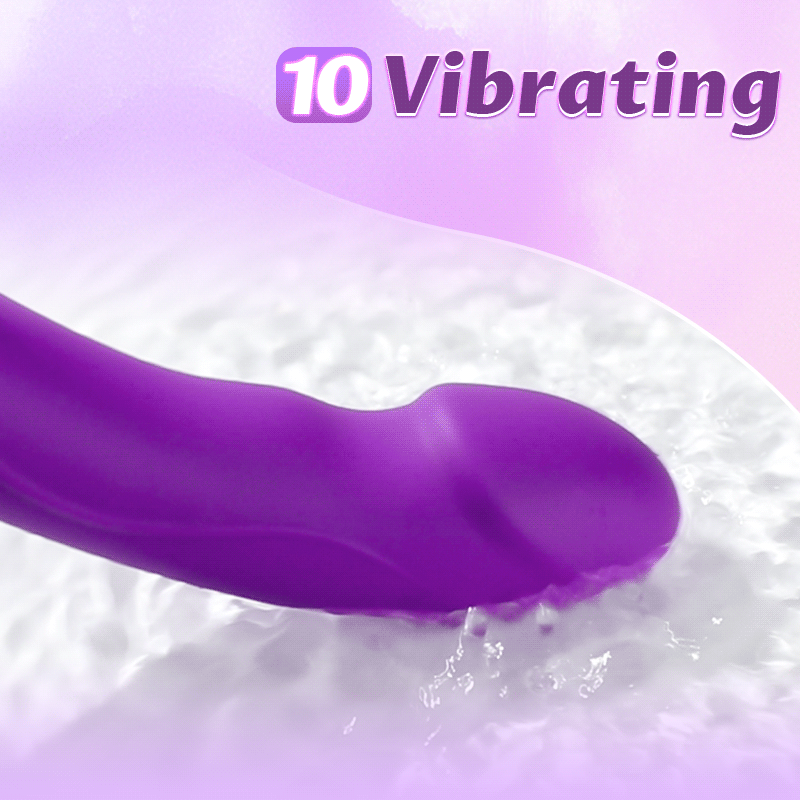 Loria for Couples 10 Tapping & Vibrating G-spot Clit Stimulator Strapless Double-ended Remote Control Dildo