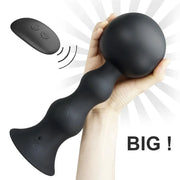 Inflatable massager held in hand with wireless remote control