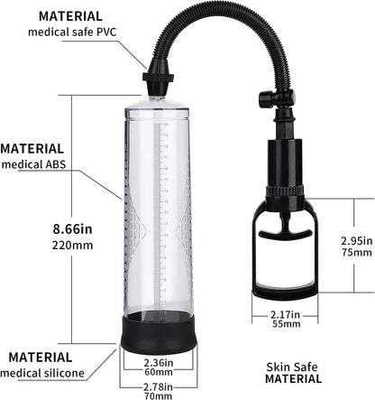 Penis pump set - penis vacuum pump, 1 vagina model， 3 different sizes of silicone sleeves Sweetstoy