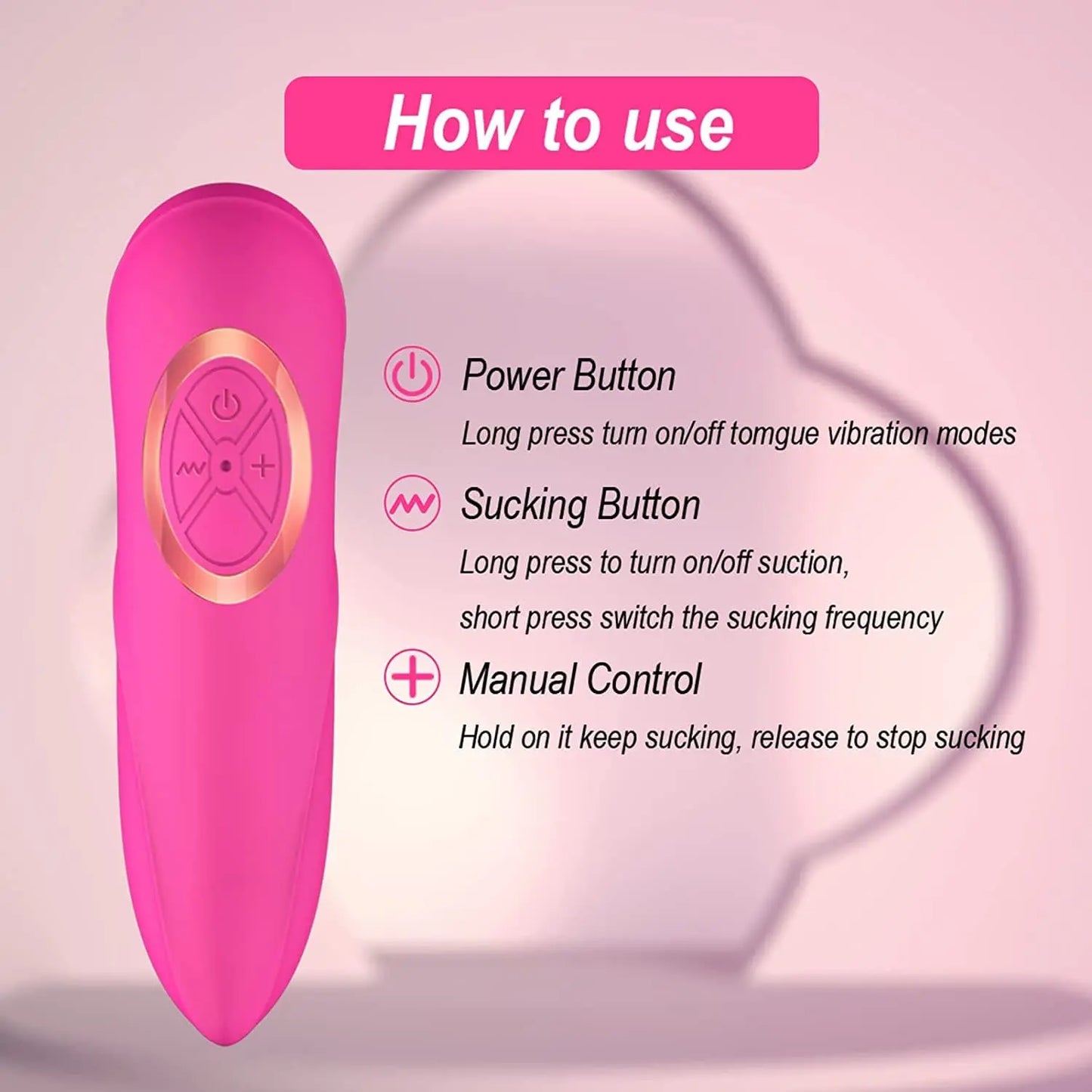 Pink Lady Clitoral Sucking Vibrator Sex Toys with 8 Sucking and 5 Licking Vibrator Sweetstoy