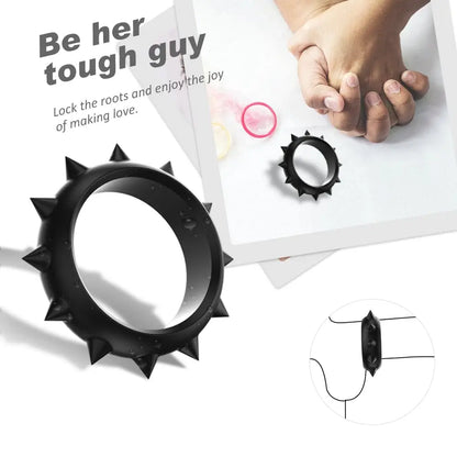 Black gear-shaped high-stretch penis ring Sweetstoy