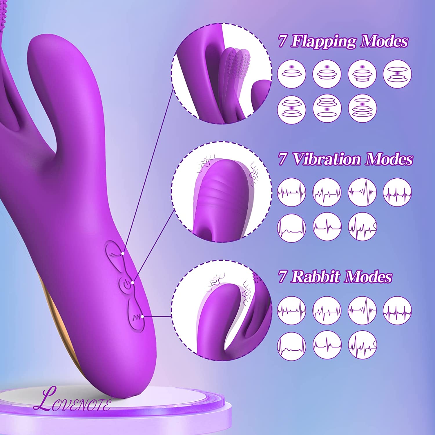 G Spot Vibrator with 7 Vibration 7 Flapping Modes