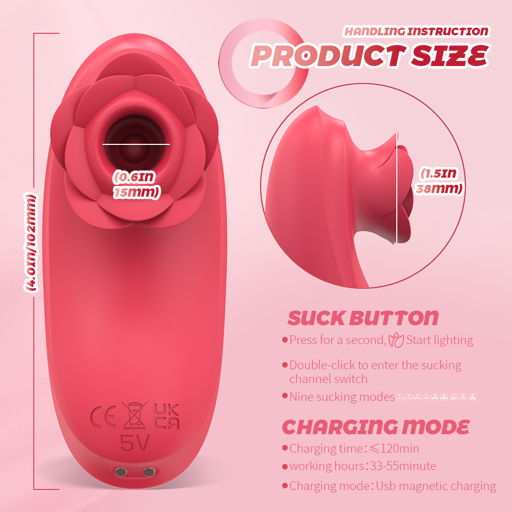 9 Modes Sucking Magnetic Rechargeable Waterproof Silicone Massager
