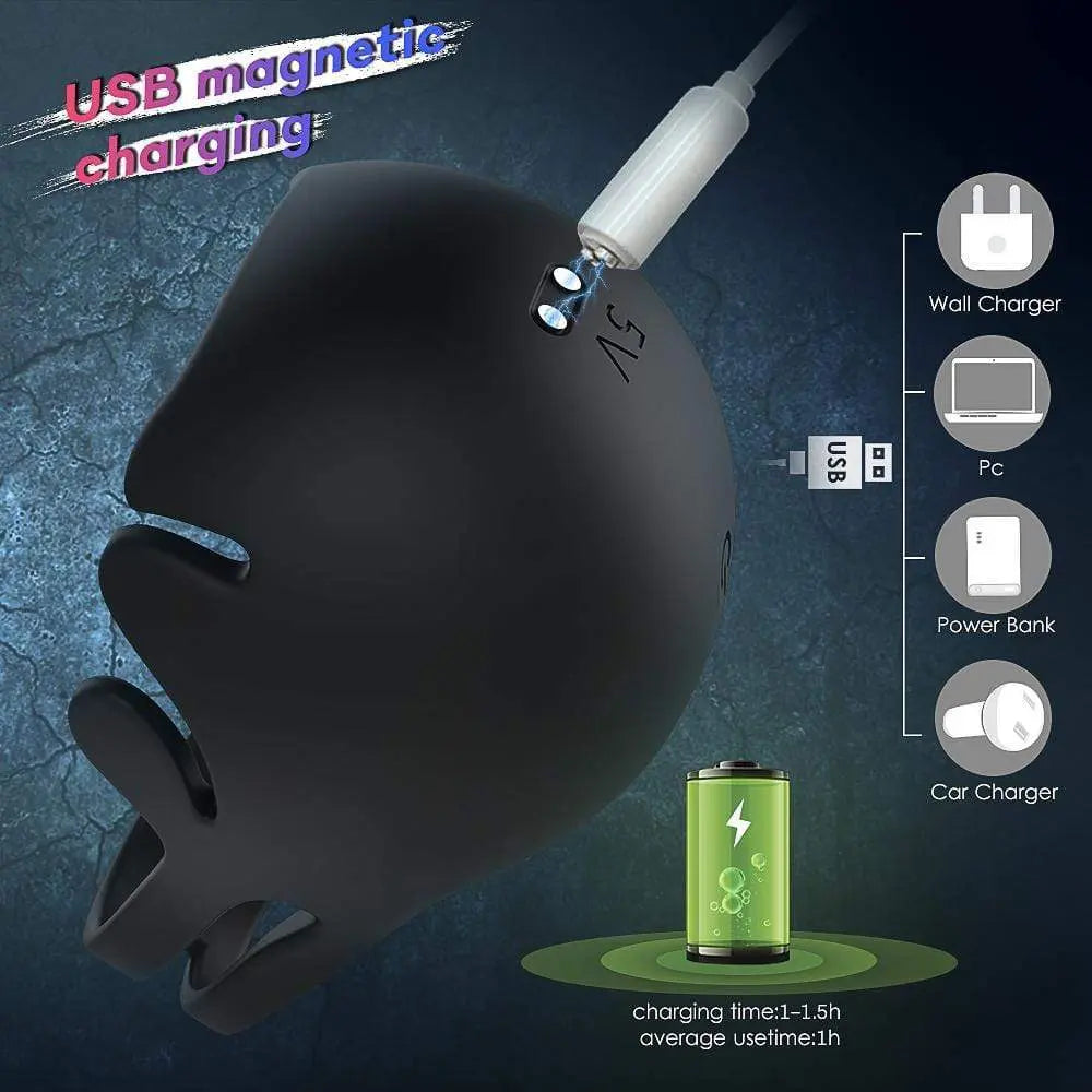 9 Speed Vibrating Penis Ring With Testicles ——1.29 Inch Sweetstoy