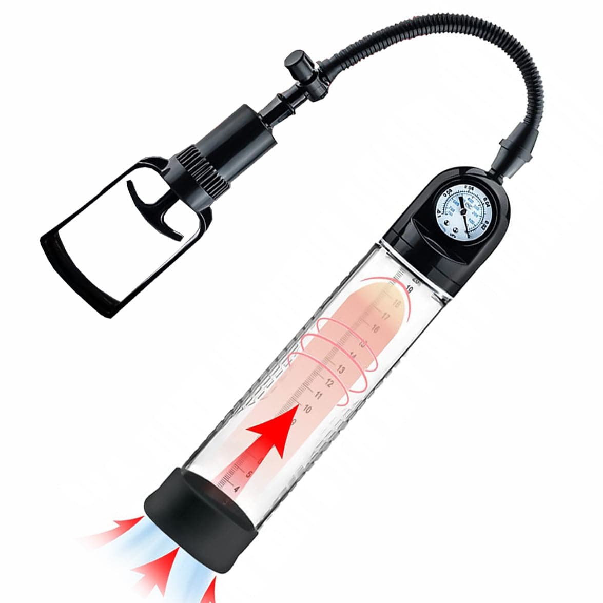 Manual vacuum penis transparent enlarger penis pump