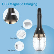 Water jet enema with magnetic USB charging and supported power sources