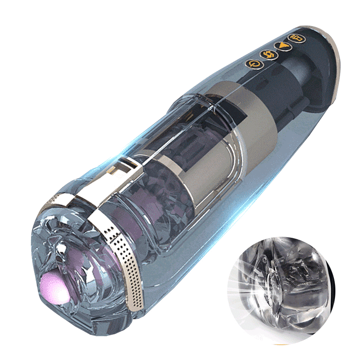 Automatic suction and expansion male stroker with transparent chamber, product view